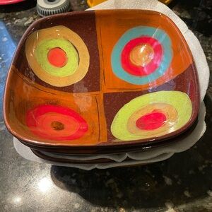 Colorful Square Vietri Fusione Ceramic Bowls